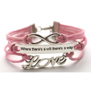 Armband pu suede met tekst - Infinity